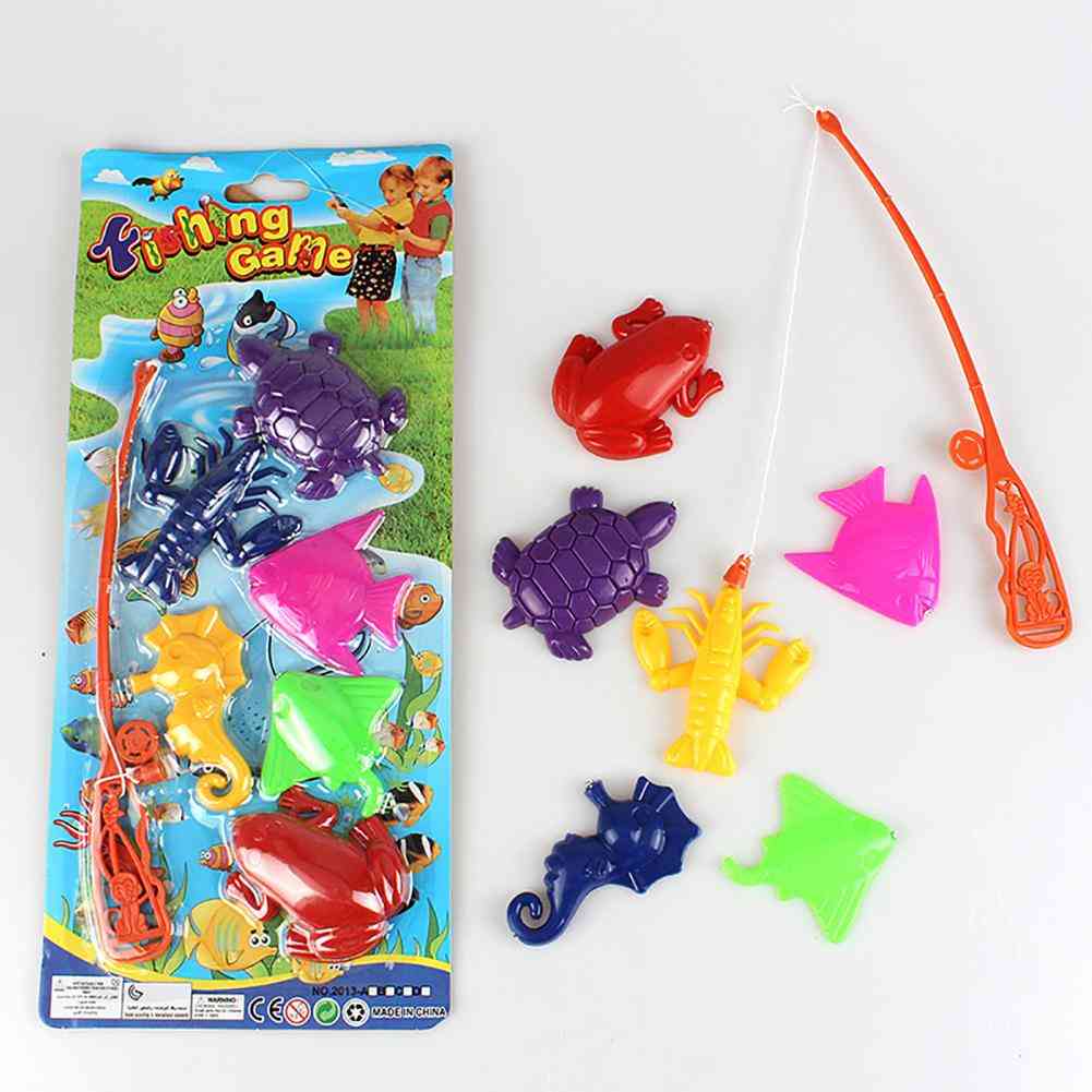 Children Boy, Girl, Fishing Toy Set, Magnetic Play Water, Baby Toys, Fish Square For Kids