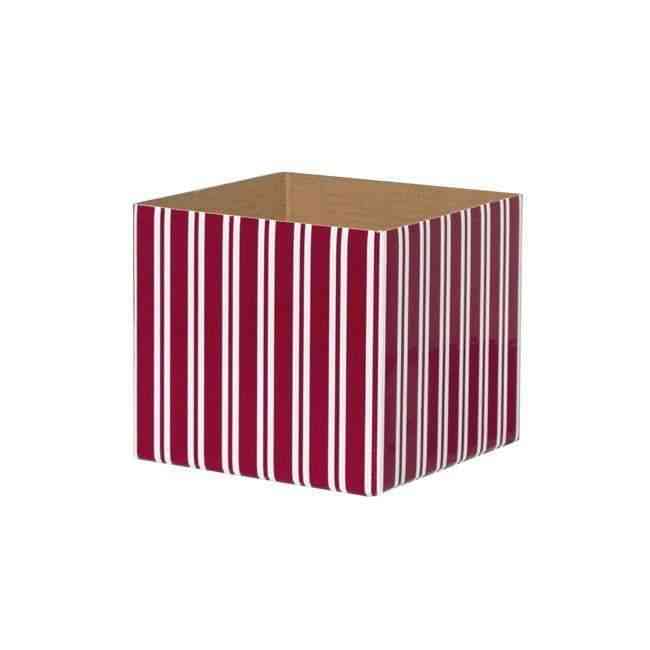 Red White Strip Design-mini Posy Box White
