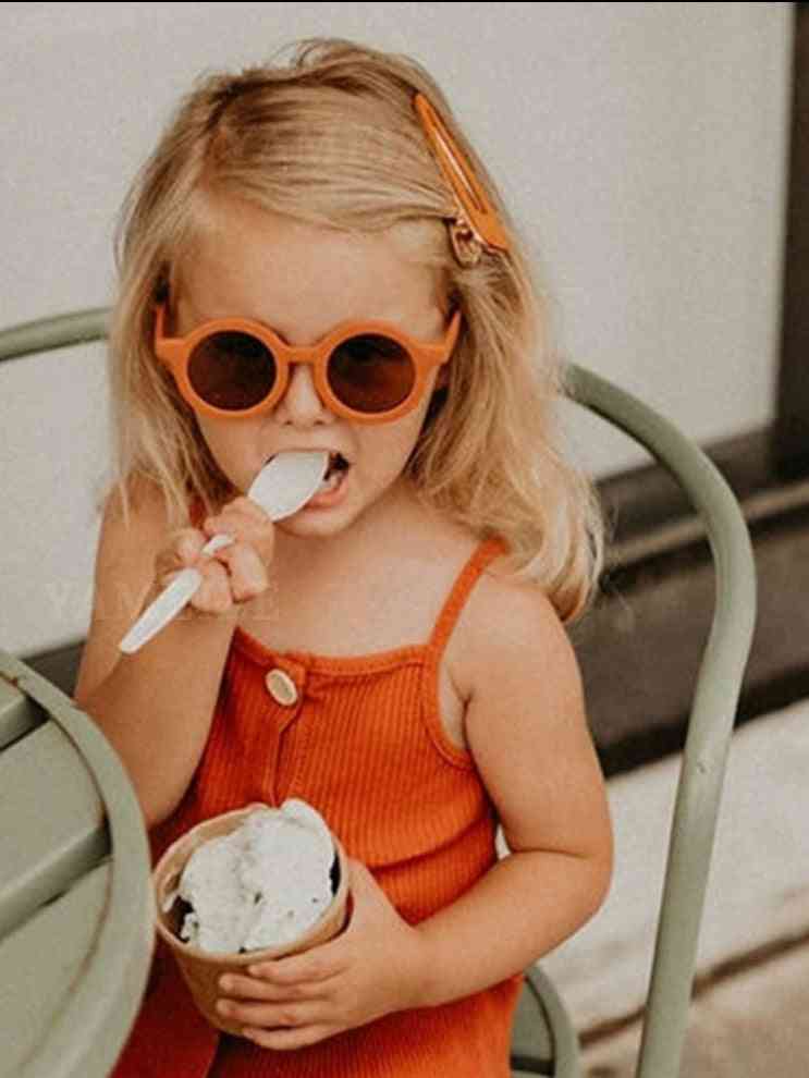 Kids Fashion Colorful Retro Round Sunglasses