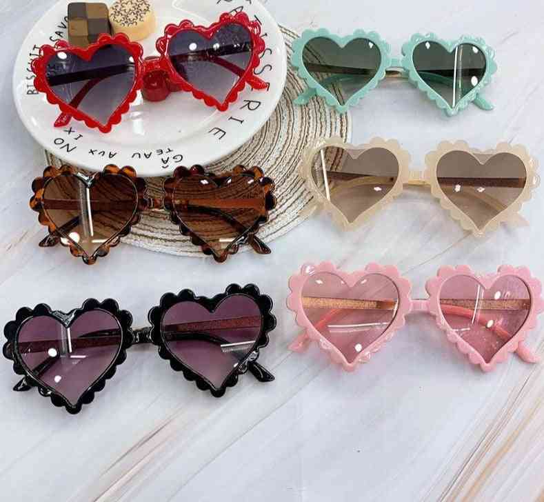 Kids Fashion Heart Love Cure Pink Sunglasses