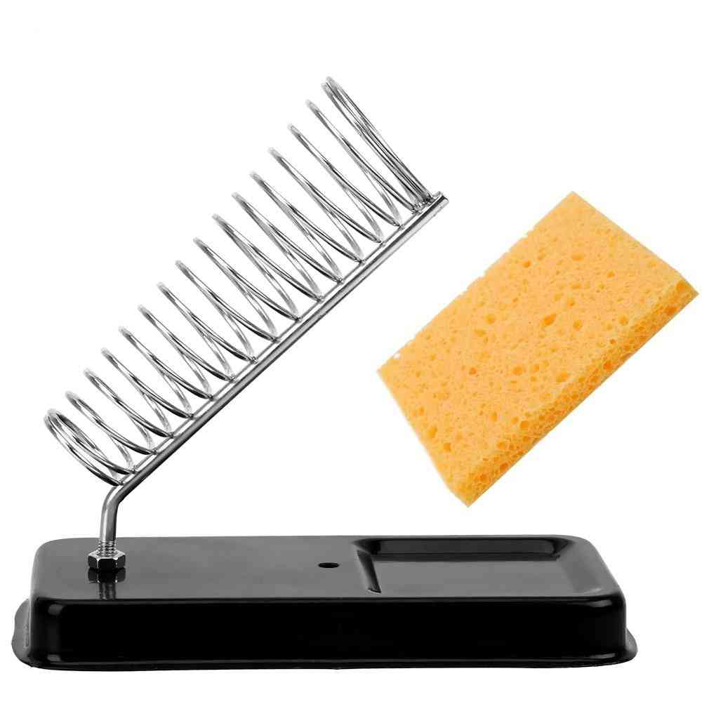 Electric Soldering Iron Stand Holder With Welding Cleaning Sponge Pad