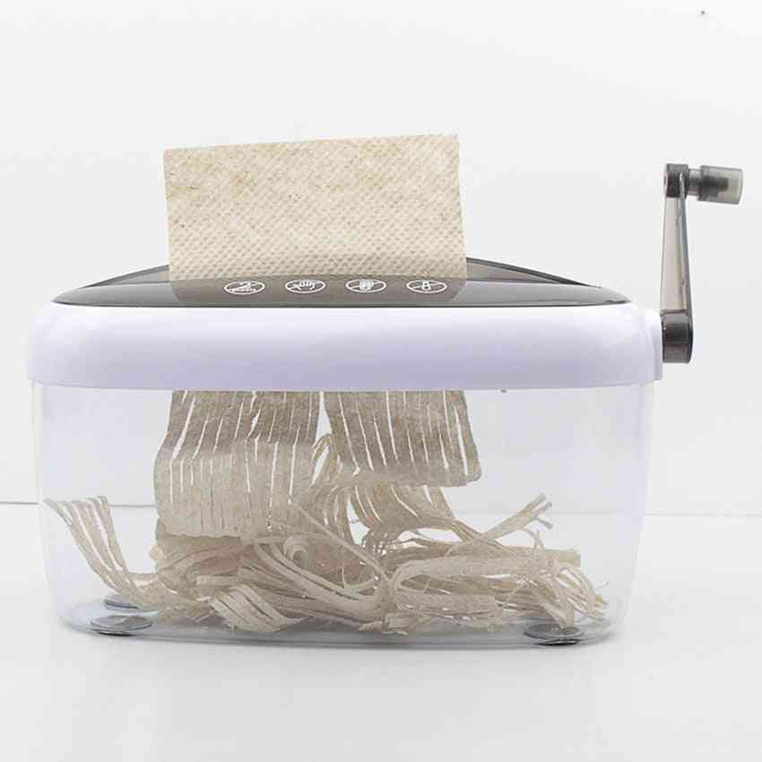 Hand Shreddering With Clear Basket, A4 Paper, Documents, Cutting Tool