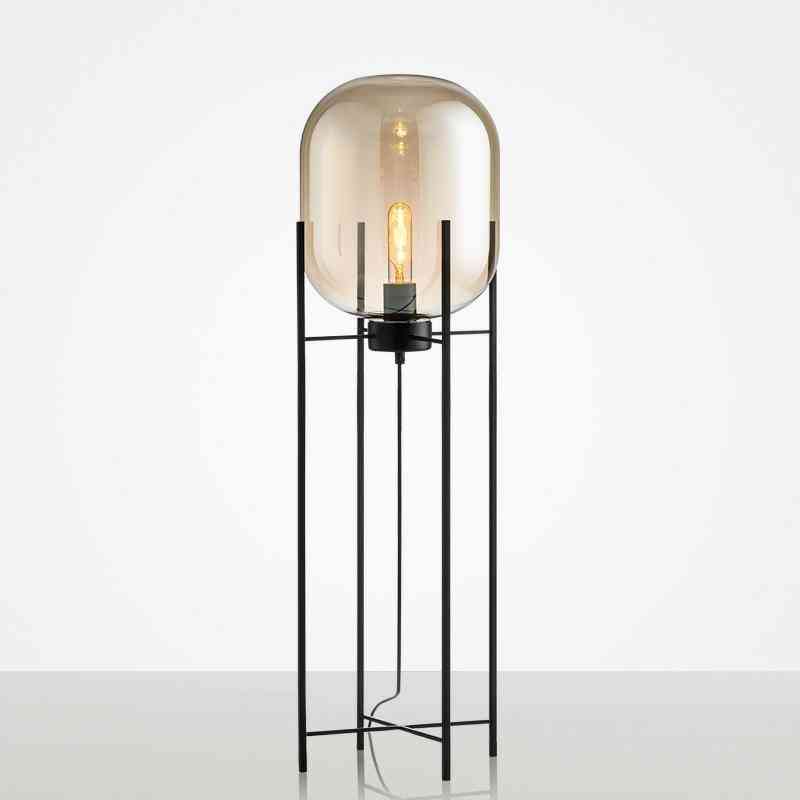 Amber Glass Floor Lamp Four Tripod Lamp