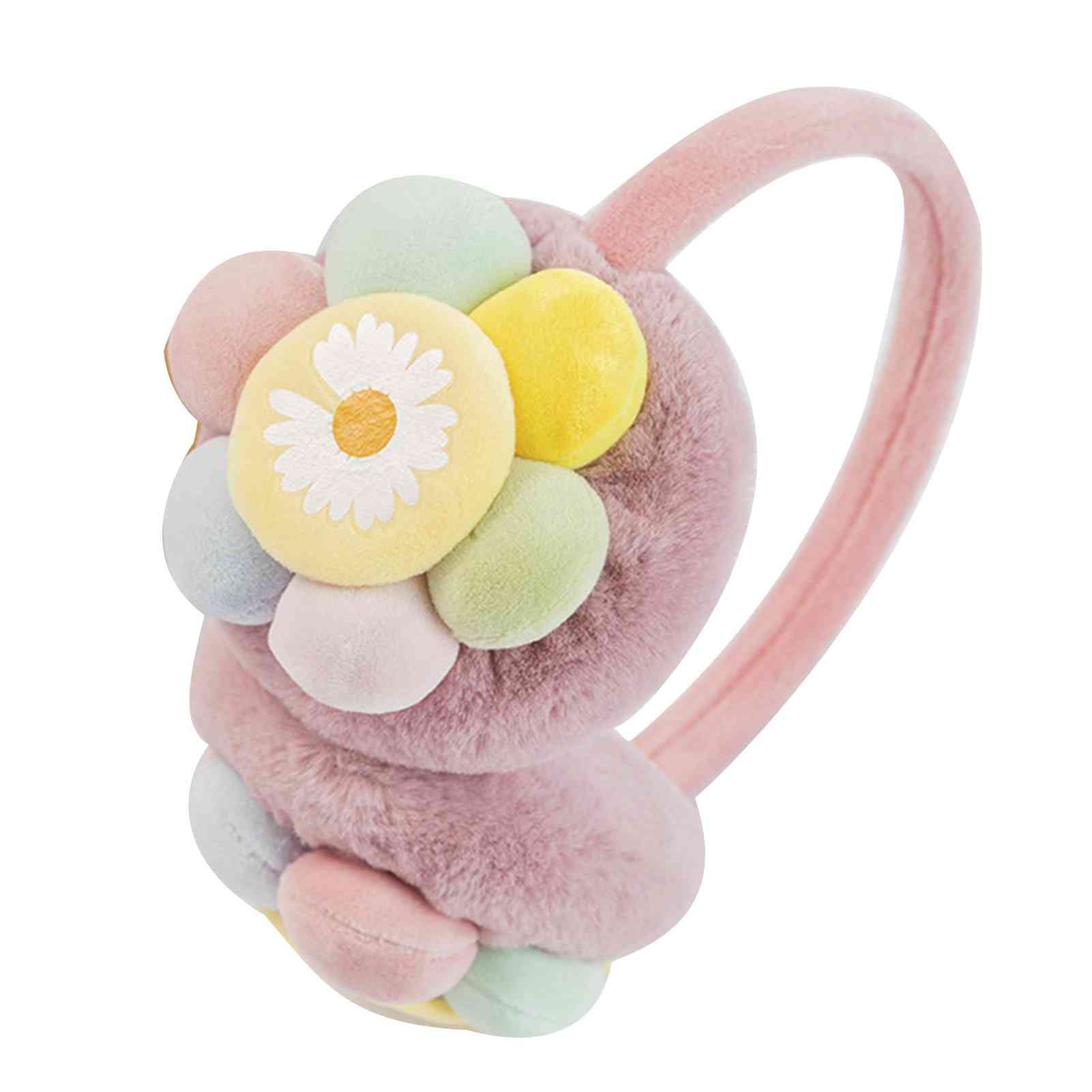 Cache-oreilles en peluche tournesol fleur mignonne pour enfants