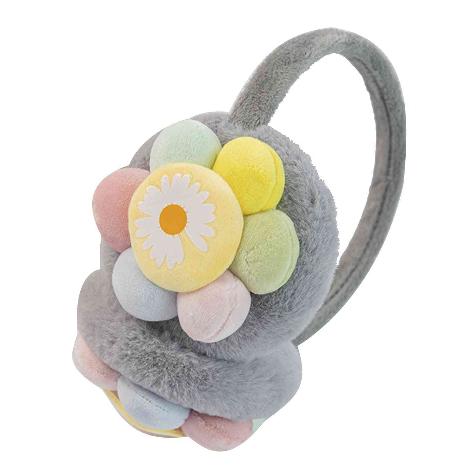 Cache-oreilles en peluche tournesol fleur mignonne pour enfants