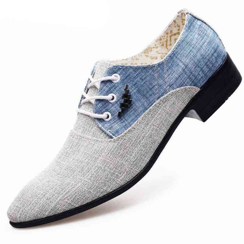 Men's Formal Oxford Shoes - White And Blue