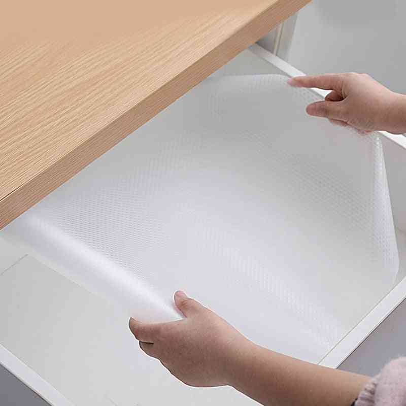 Clear Waterproof Oilproof Shelf Cover Mat, Drawer Liners, Non-adhesive, Non-slip, Protector Transparent Covers