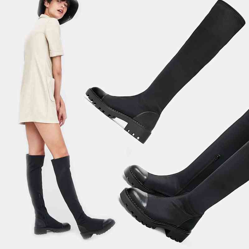 Women Sock Knee High Boots, Over The Knee Boots