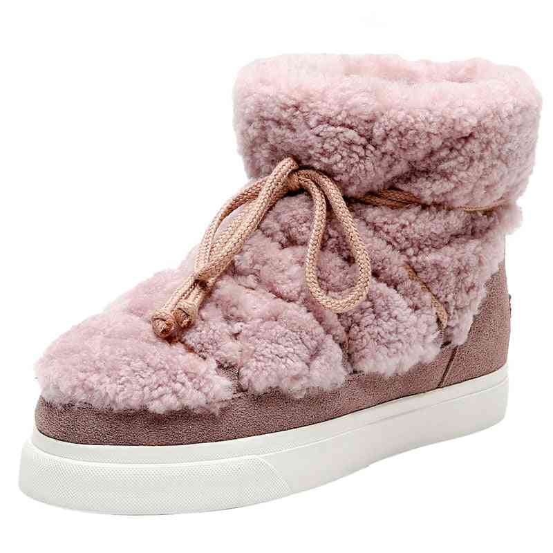 Sweet Women Wool Cow Suede Ankle Boots