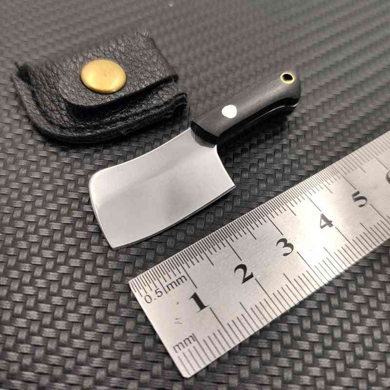 Fixed Knife Keychain Ebony Handle Mini Kitchen Knife