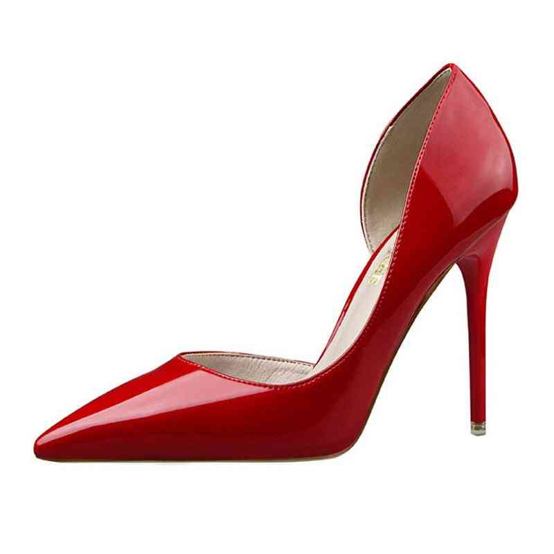 Leather Heels Fashion Woman Pumps, Stiletto Shoes