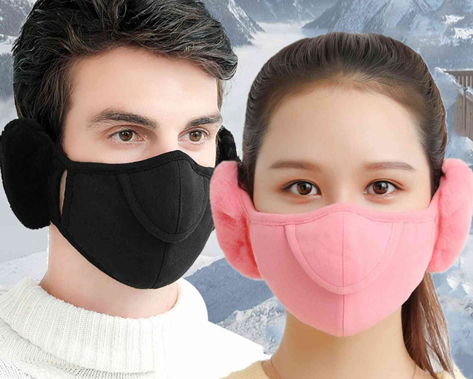 Men Women Winter Two-in-one Earmuffs Warm Mask