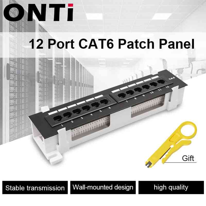 12 Port Cat6 Patch Panel Rj45 Networking Wall Mount Rack & Bracket