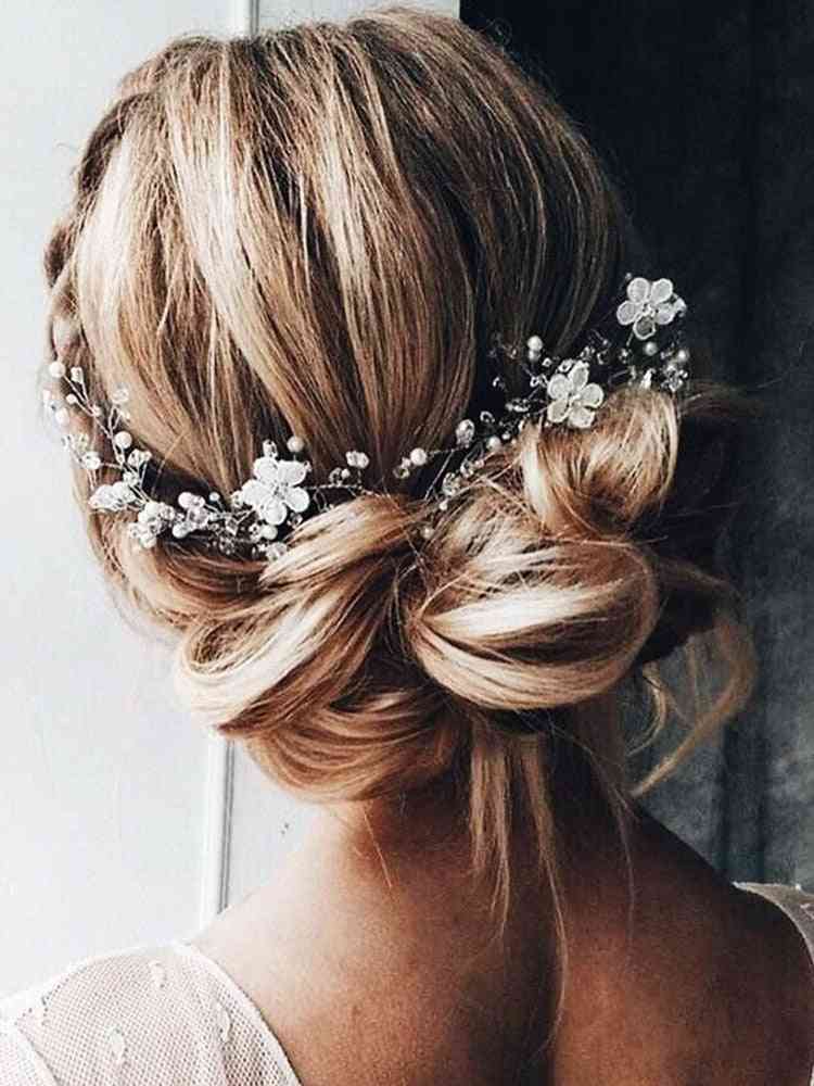 Wedding Headband, Crystal Rhinestone Flower Headpieces Bride Hair Ornaments