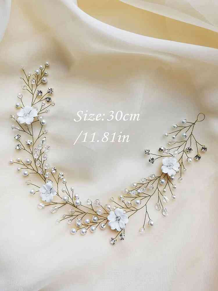 Wedding Headband, Crystal Rhinestone Flower Headpieces Bride Hair Ornaments