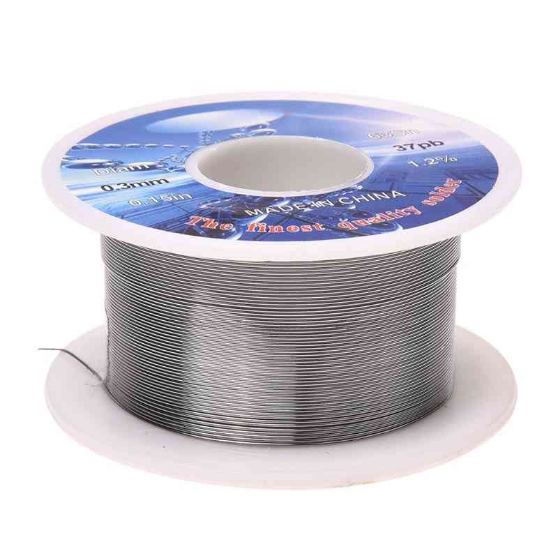 Solid Solder 0.3mm Dia Flux Core 63% Tin 37% Lead Long Wire Reel