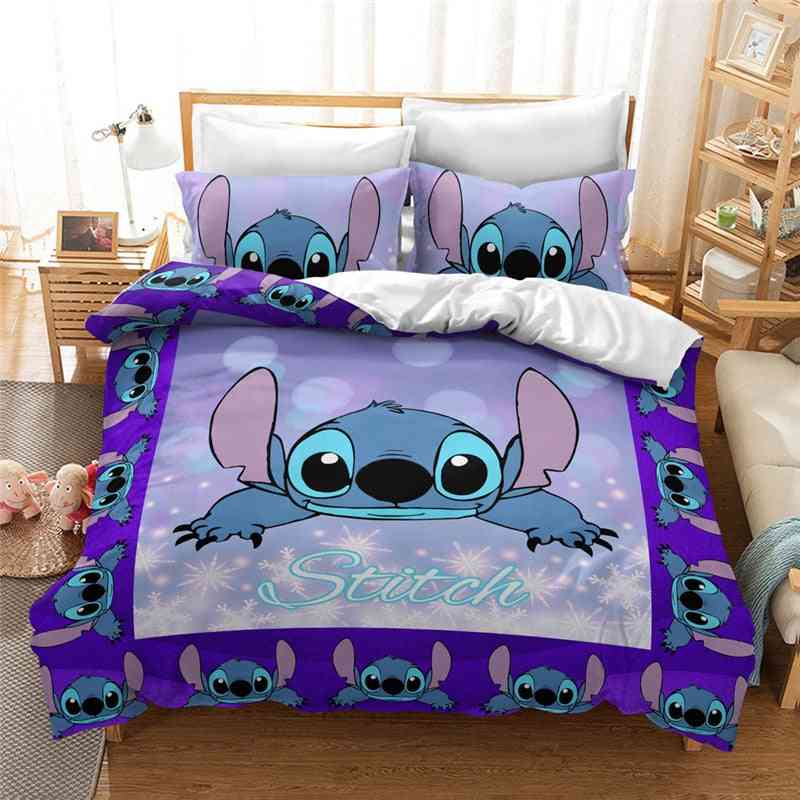 3d Stitch- Cartoon Bedspread, Bedroom Bed Set (set-b)