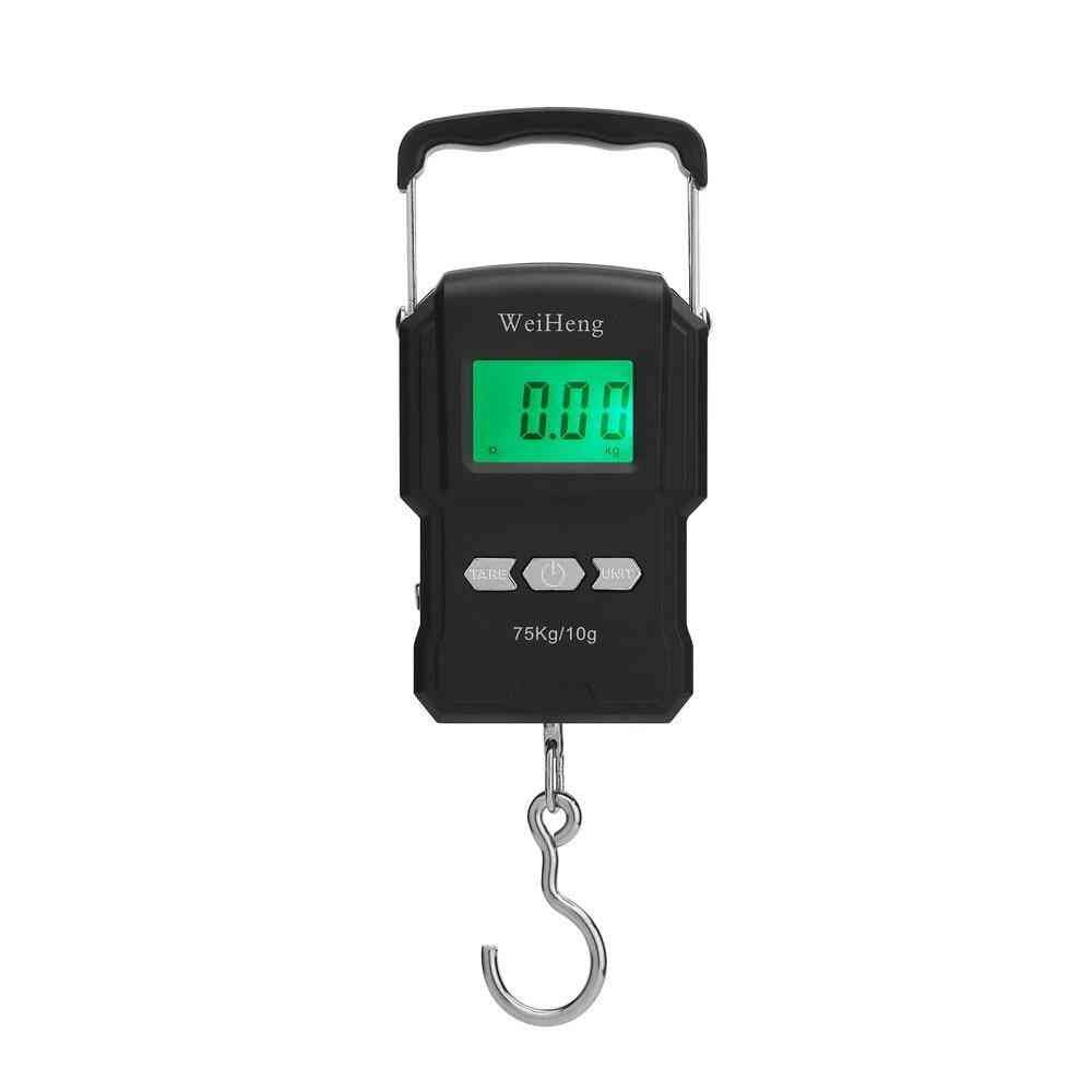 Digital Display Hanging Hook Scale With Measuring Tape For Fishing Travel