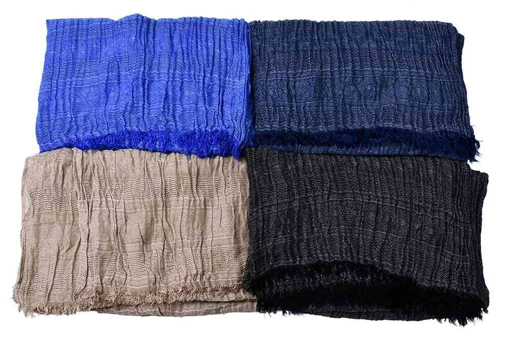 Jacquard Weave Long Scarfs With Tassels