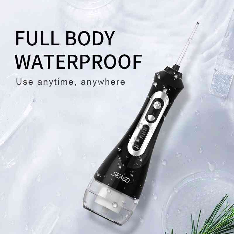 Irrigator bärbar vattentandtråd, uppladdningsbar USB, rengöring av tänder