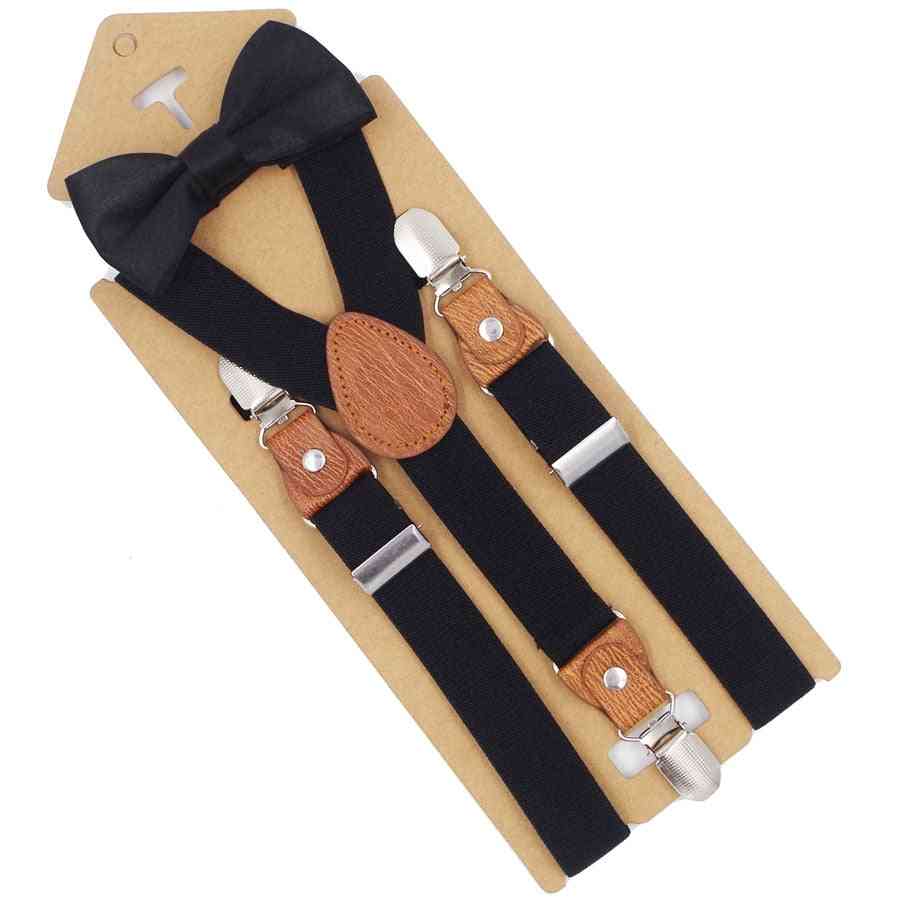 Braces Baby Suspenders With Bow Tie, 3 Clips Fashion Trousers Strap