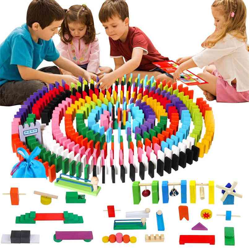 Children Wooden Domino Institution Accessories Jigsaw