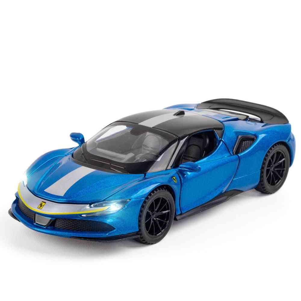 Sport Alloy Car Model Metal Vehicles Toy With Sound Light Pull Back Collection Kids