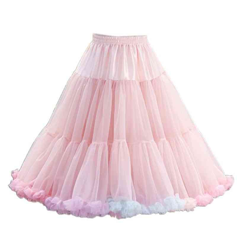 Women's Elastic Waist Puffy Tulle Petticoat, Cloud Short Tutu Skirt