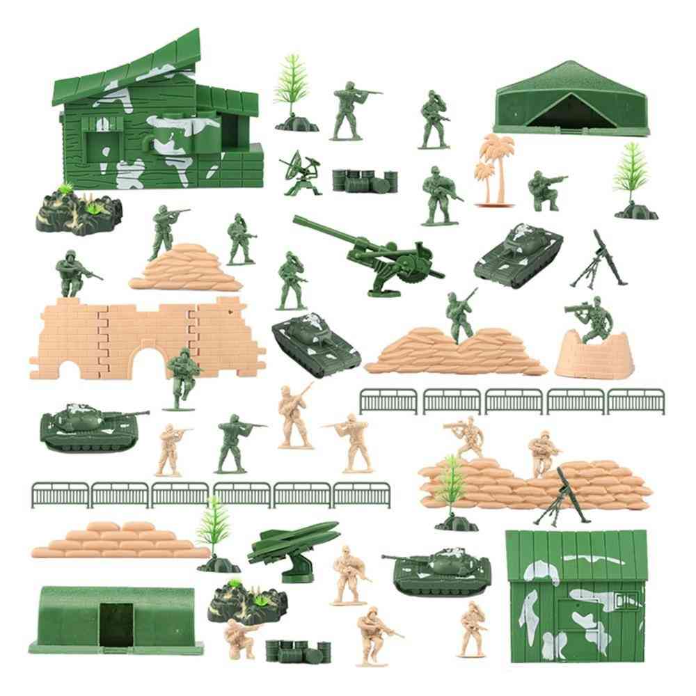 Army Men Military Soldier Playset Action Figures Accessories, Aircraft Car Map Pretend Wwii Base