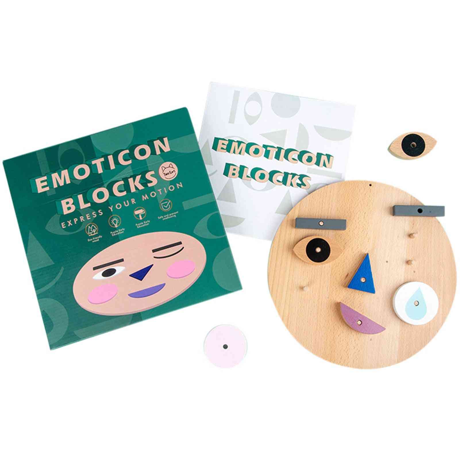 Fun Puzzles, Face-changing, Logical Building Blocks, Wooden