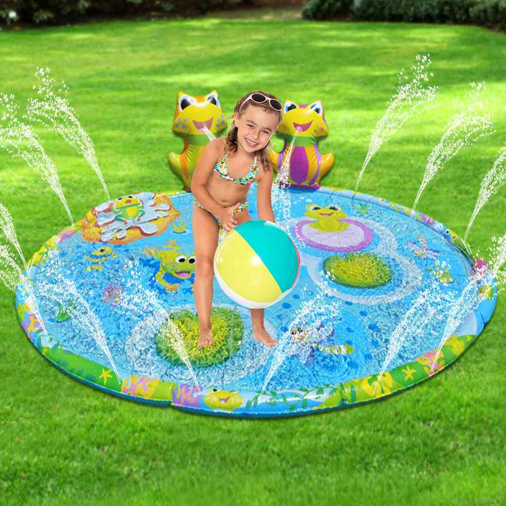 3d- Frog Watering Mat, Outdoor Lawn Playing, Spray Water Games Toy