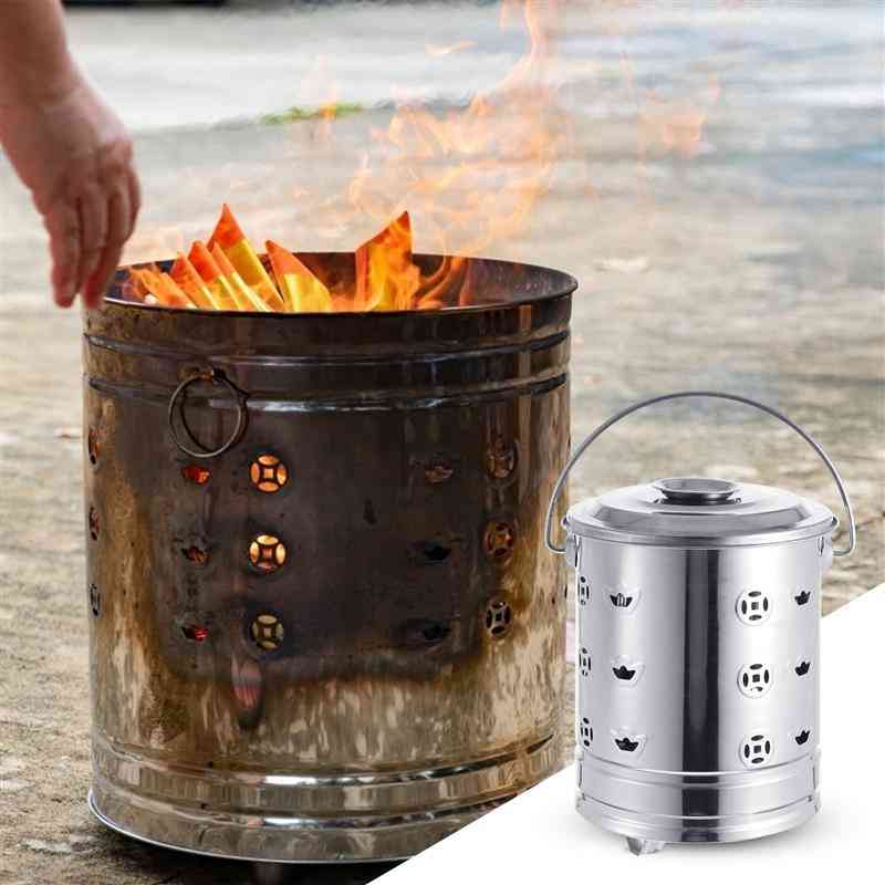 Stainless Steel- Burning Fire Bin, Prime Burn Barrel, Paper Incinerator