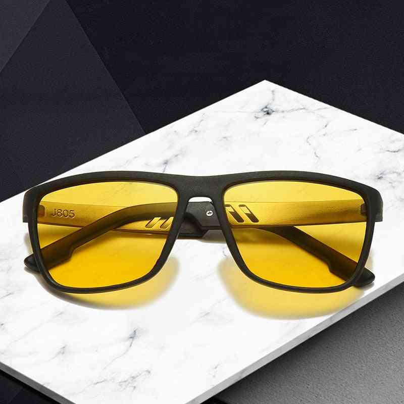 Uv400 Protection Night Driving Male Polarized Yellow Lens Sun Glasses