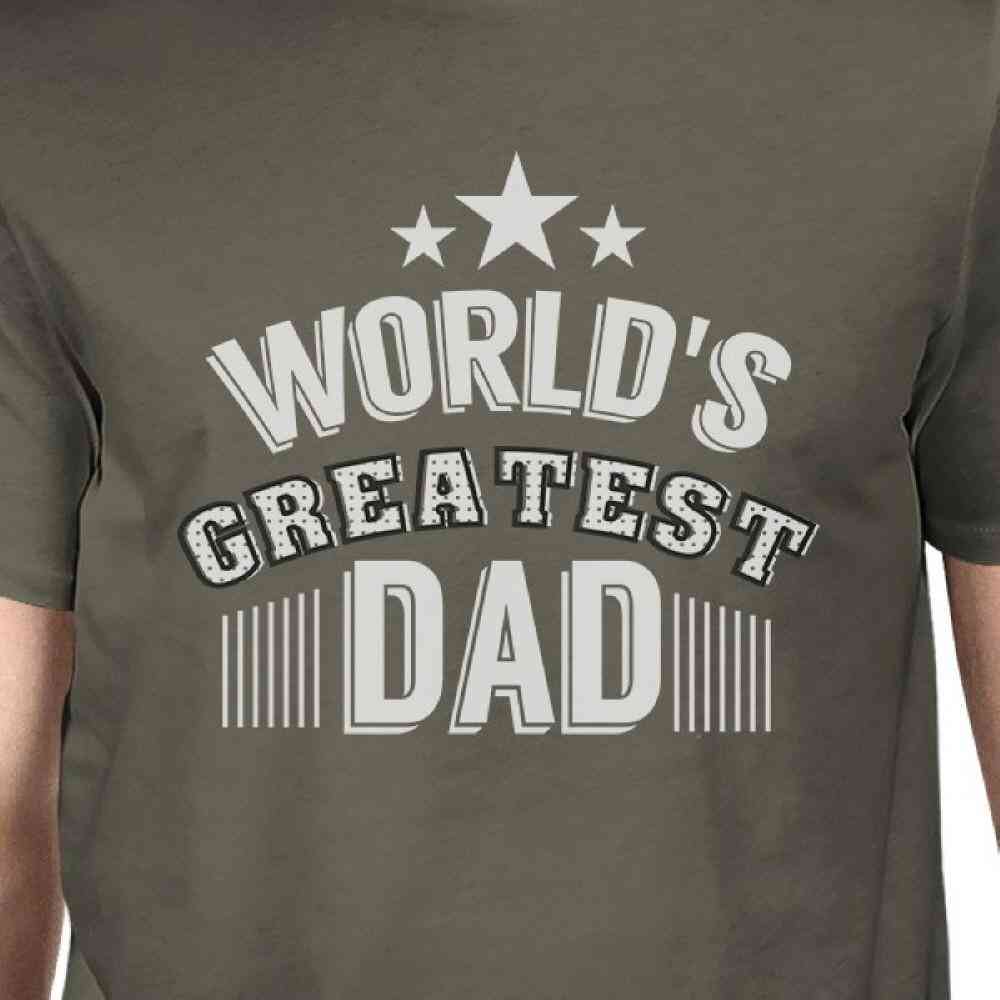 World's Greatest Dad- Men's Dark Gray Round Neck Tee