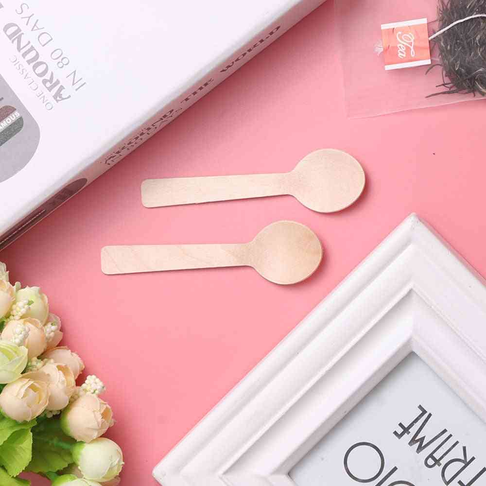 Disposable Wooden Mini Ice Cream Spoon