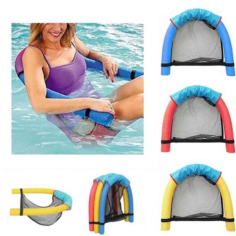Floating Chair Pool Kid Swimming Bed Seat Water Float Ring Lightweight Beach Ring Noodle Net Ring Pool Accessories Seat