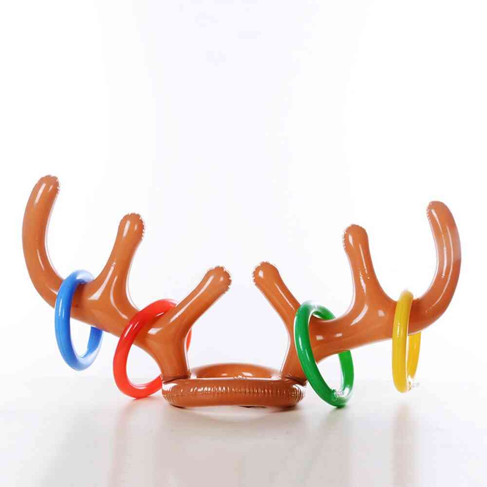 Inflatable Santa Reindeer Antler Hat Ring