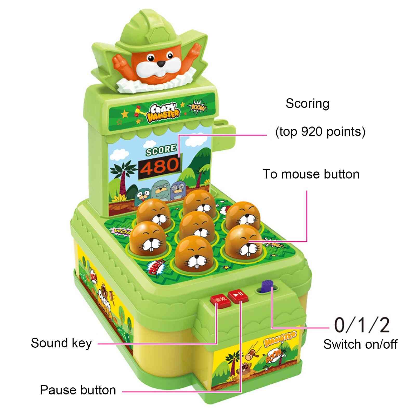 A Mole Game Interactive Pounding With Lights Sounds Pick Up Small Hammer Hitting Toy Educational Hand Exercise