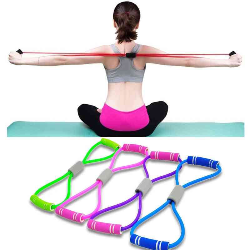 Motståndskraft mot yogagummi, bröstet expanderande rep, träning av muskelträning, elastiska gummiband