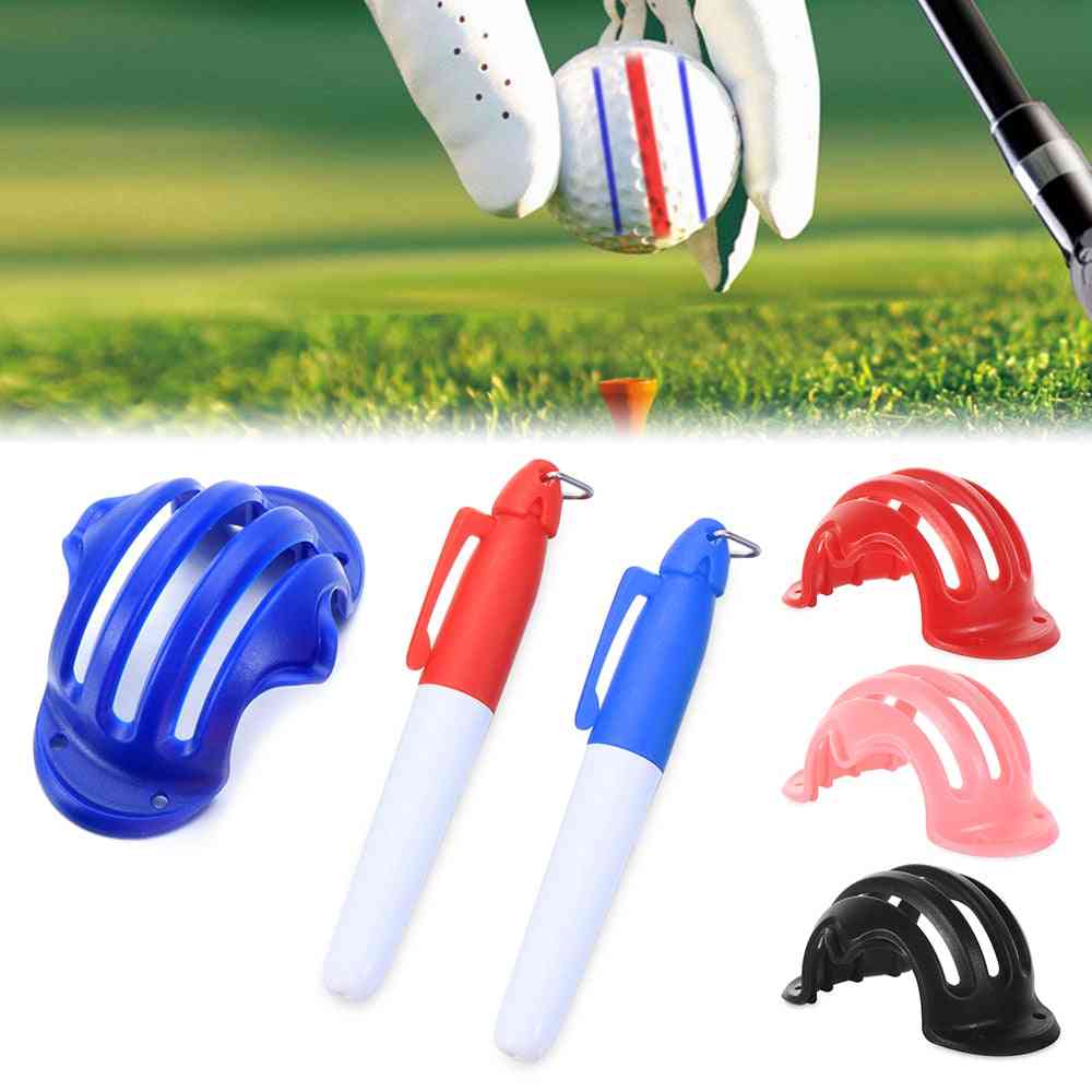 1 set golfboll triple track 3 line marker pen