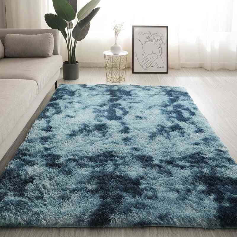 Long Hair Table Rug Bedroom Room Bay Bedside Carpet - Set 1