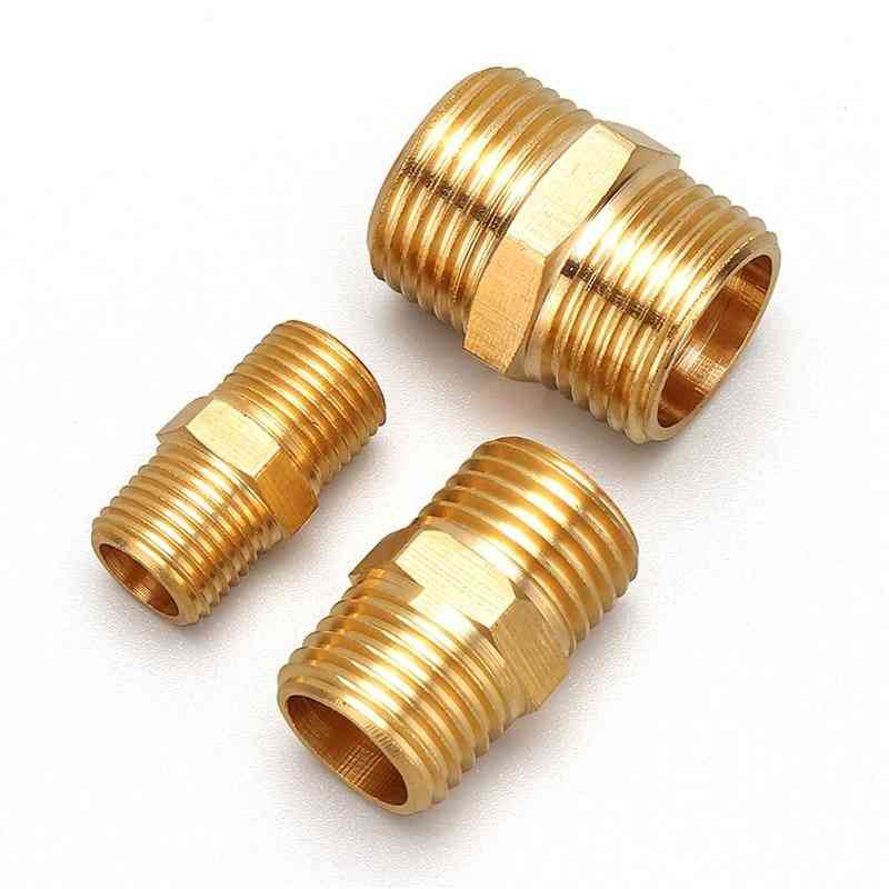 Brass Pipe Hex Nipple Fitting Quick Coupler Adapter
