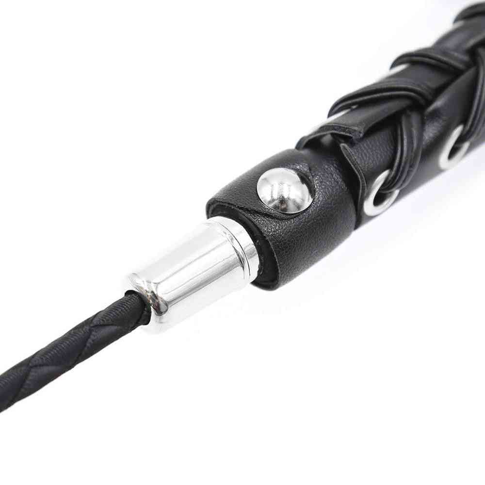Genuine Leather-  Braided Handle, Horse Riding Crop