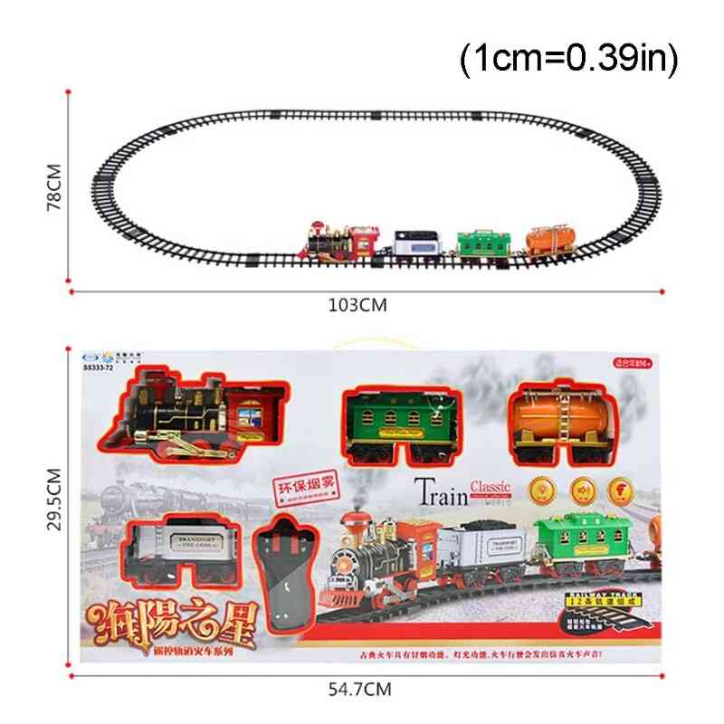 Children Electric Remote Control Rail Train Set Simulation Assembly Model Toy