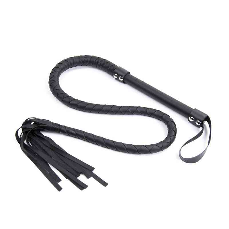 High Quality Black Faux Leather Bullwhip Horse Whip