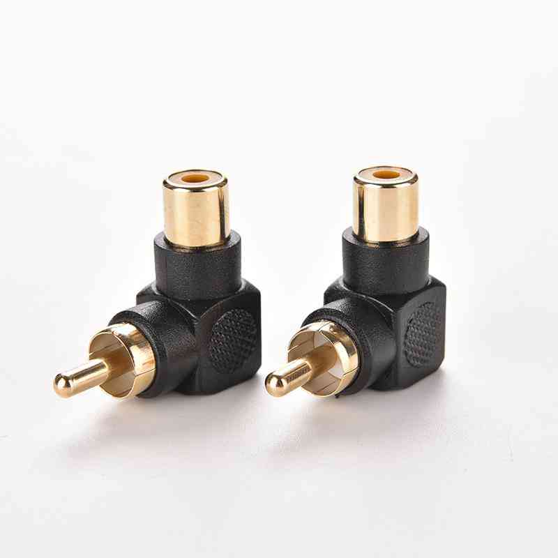 90 Degree Right Angle Rca Male To Female M/f Connector Adapters