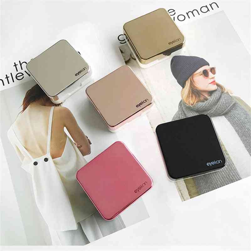 Reflective Cover Contact Lens Case With Mirror Female Portable Colored Contact Lens Container Lovely Eye Contact Box