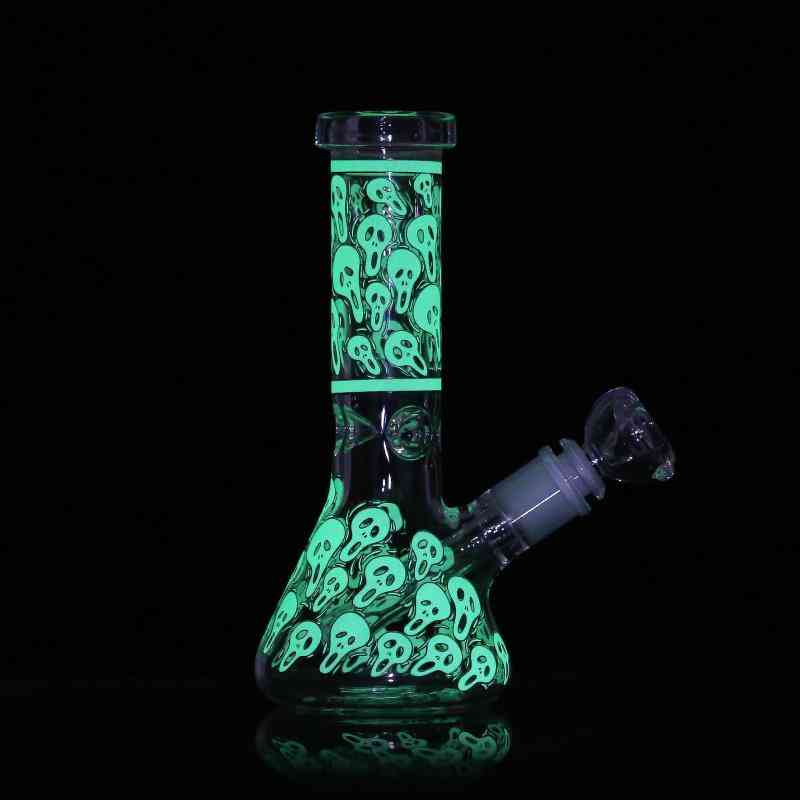 Glow Dark Scary Skull Glass