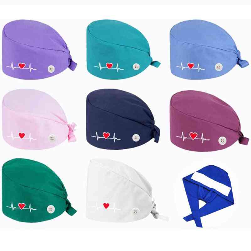 Unisex Scrubs Hats With Button