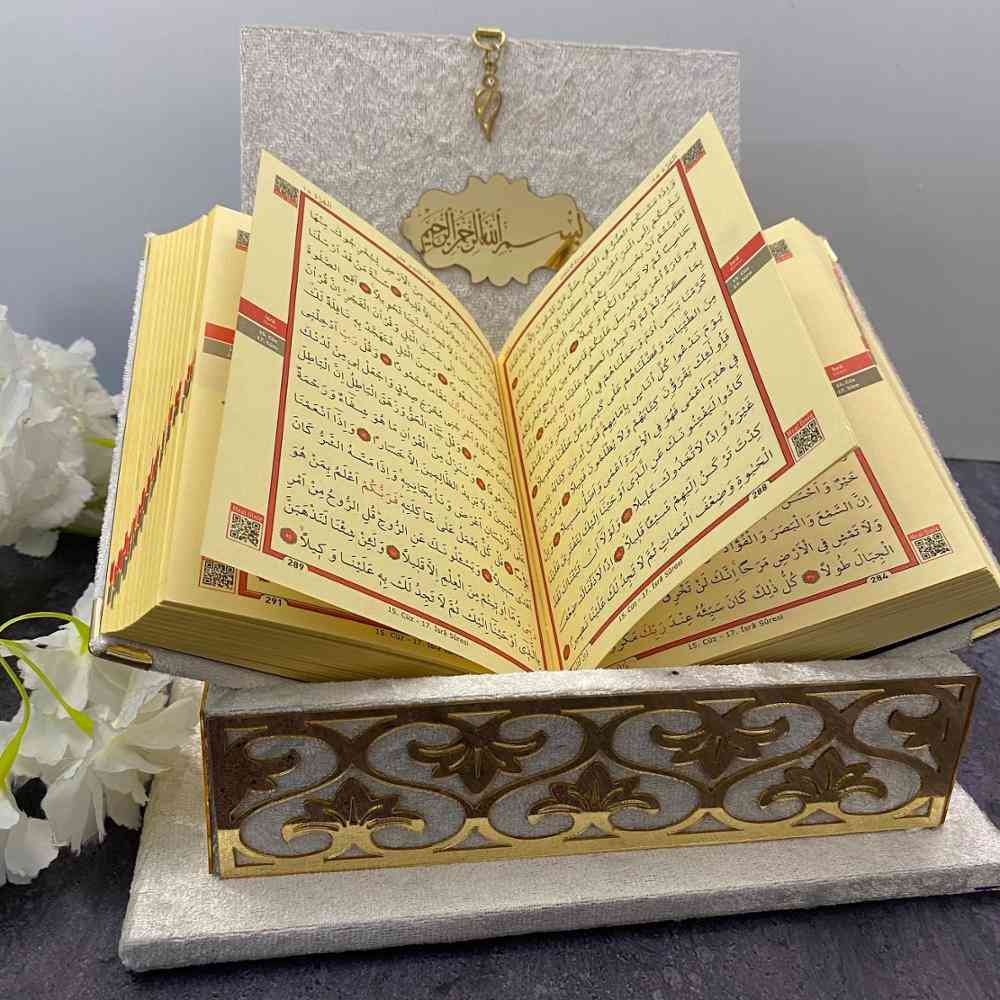 Holy Quran Set Velvet Covered With Beautiful Packed